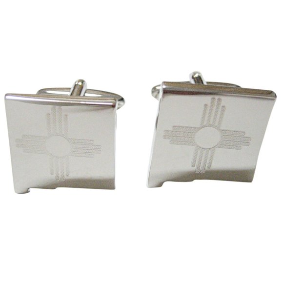Map Cufflinks Roswell NM Cuff Links State of New Mexico for  New Mexico State Map Shape and Flag Cufflinks